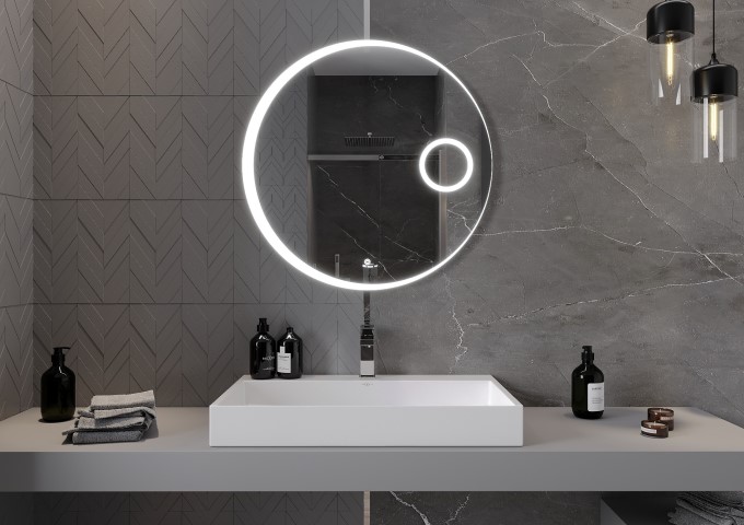 Vergrößernde Badezimmerspiegel mit LED