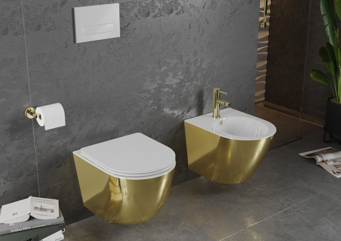 Goldene Bidetarmaturen
