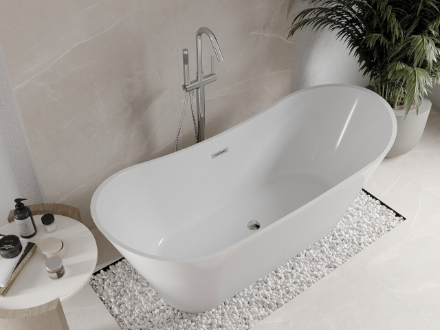 Beige matte Fliesen im Badezimmer