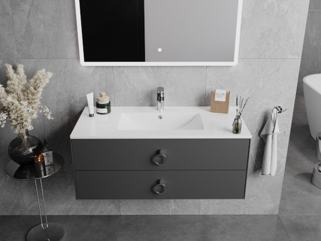 Badezimmerschrank mit Waschbecken 100 cm breit