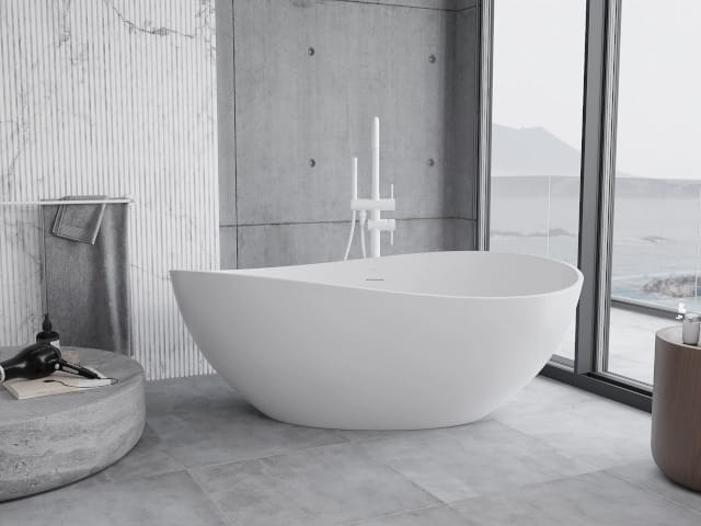 Terrassenfliesen 60x60 aus Feinsteinzeug im Badezimmer und im Freien