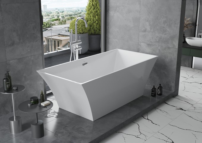 freistehende rechteckige Badewanne