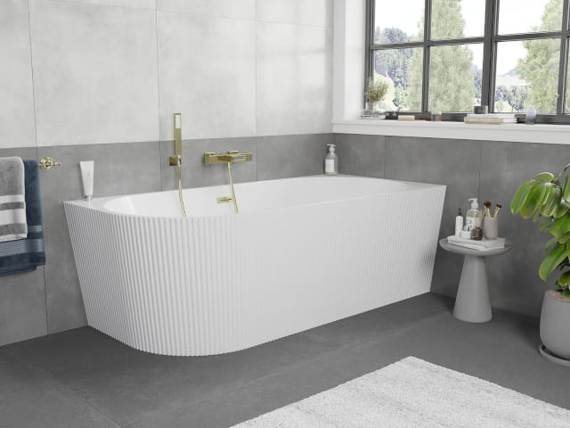 Freistehende Badewanne geriffelt