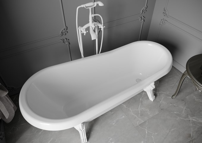 moderne freistehende Badewanne auf Beinen