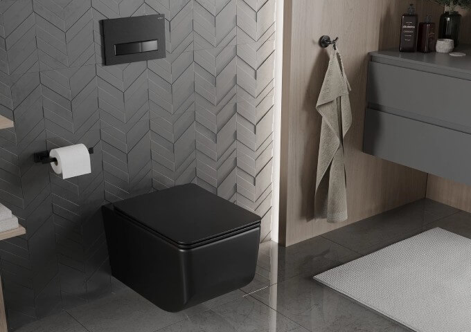 Badezimmer mit Vinylplatten Fliesen