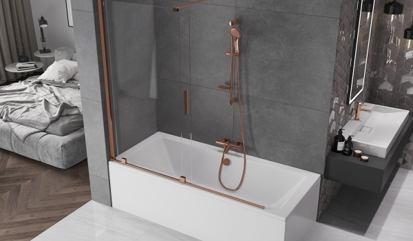 Badezimmer mit Roségold-Finish