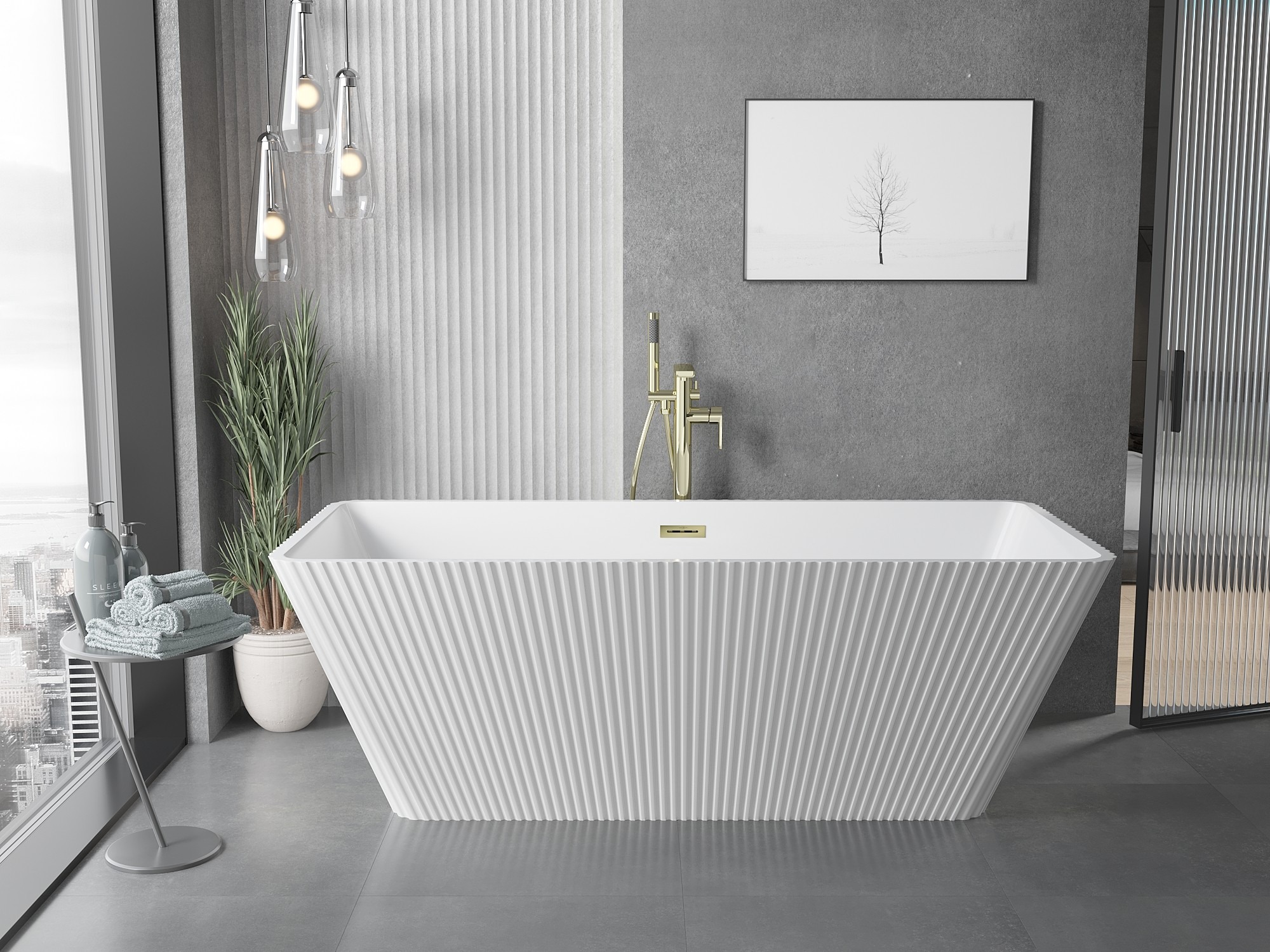 Gerilltes freistehendes Badewanne – Stil und Funktionalität in einem