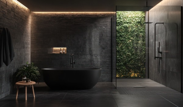 Moderne dunkle Badezimmer – wie man ein Interieur ohne erdrückenden Effekt gestaltet