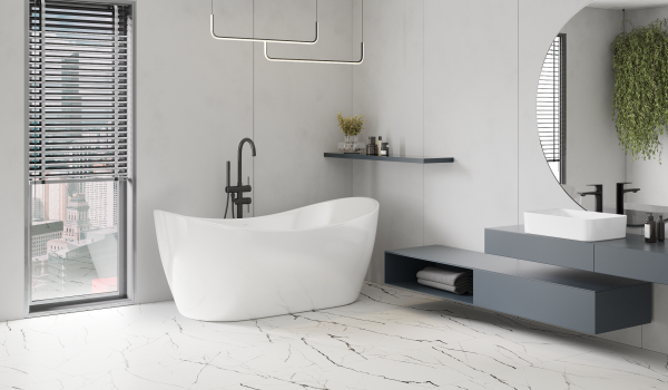 Freistehende Badewanne im modernen Stil