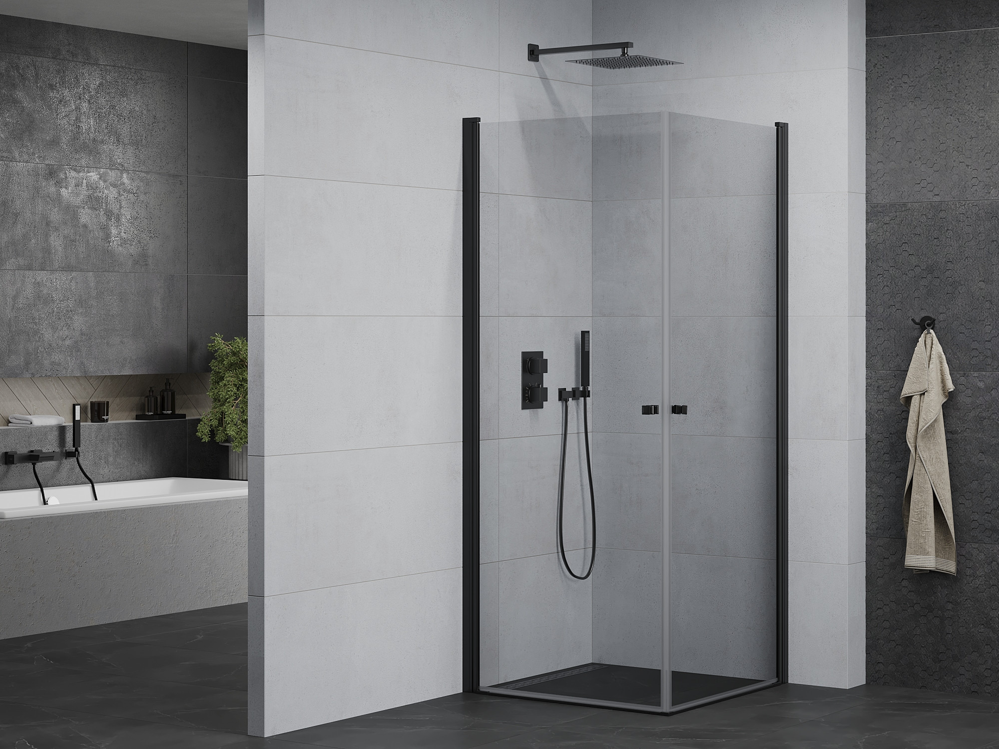 Modernes Badezimmer mit Duschkabine