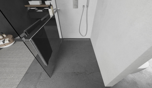 Duschwand mit Ablage im modernen Stil