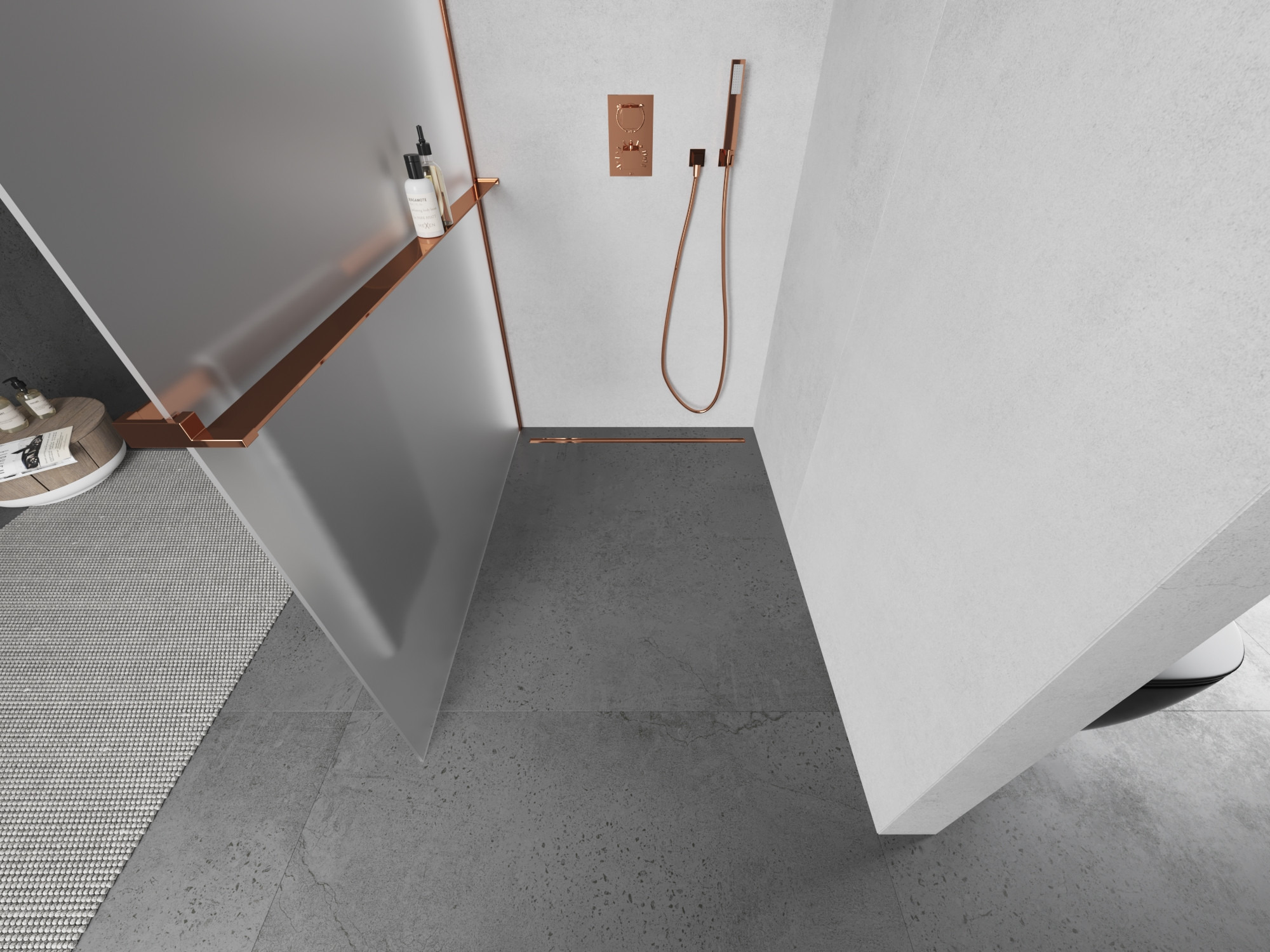 Exklusives Roségold im Badezimmer