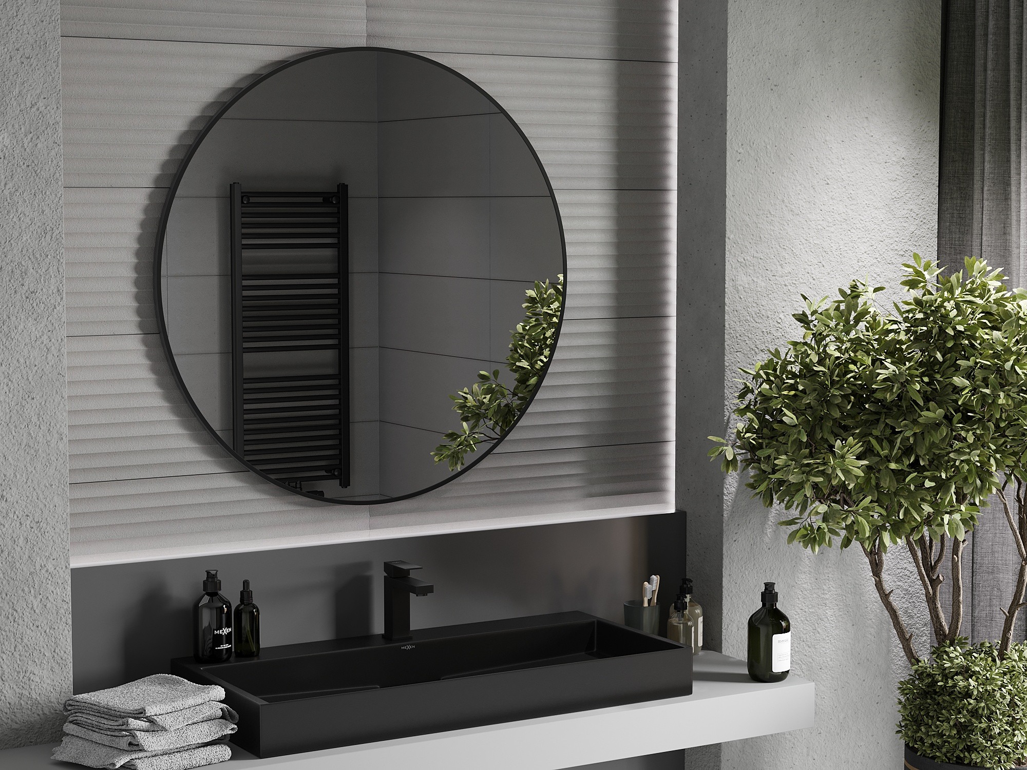 Dunkles Badezimmer im Industrial Style